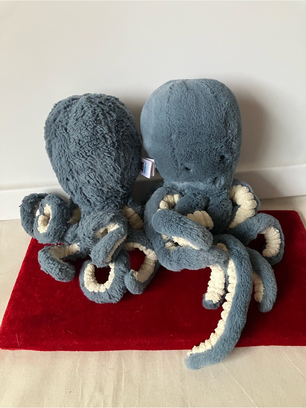 Lot of 2 Jellycat Little Storm Octopus Plush 9” Teal Blue Retired Pair USED.